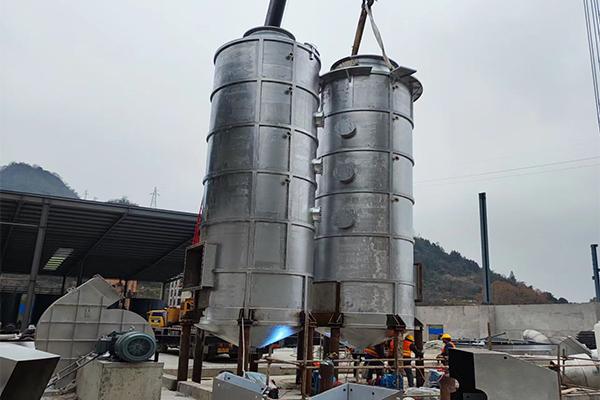 貴（guì）州大型酒糟烘幹機施工現場